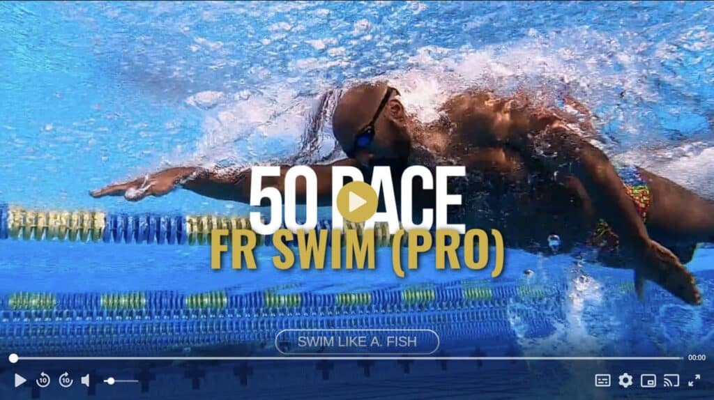 professional swimmer is swimming at true 50 pace NO breathing