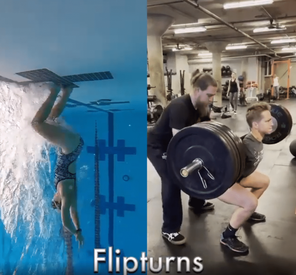 How squatting in the gym helps with swimming.