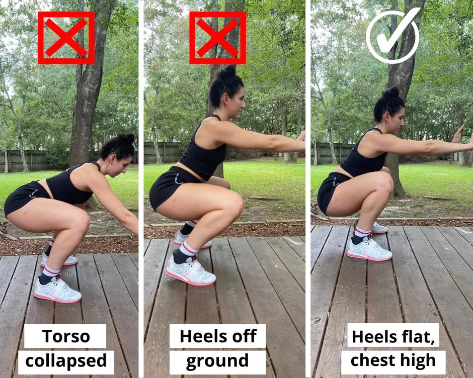 Examples of how to correctly do squats.