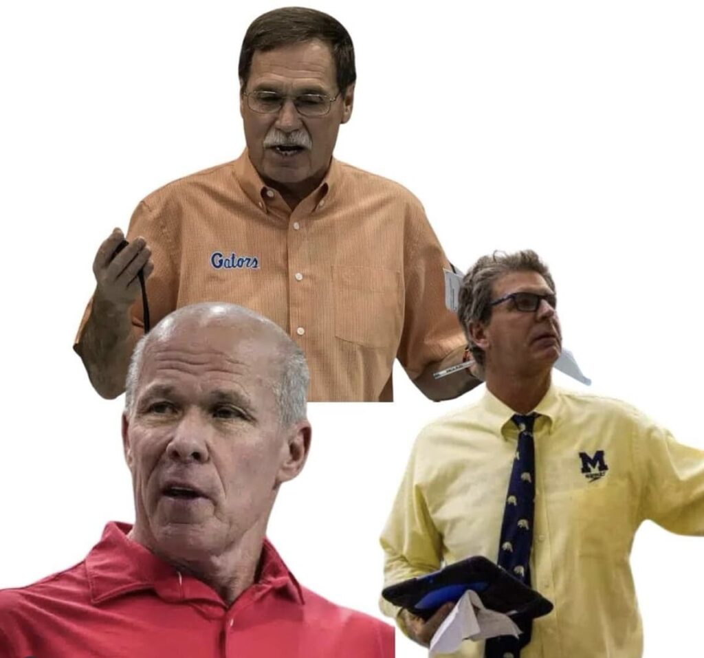 World-class mentors, olympic swim coaches: Gregg Troy, Jack Bauerle, and Mike Bottom 