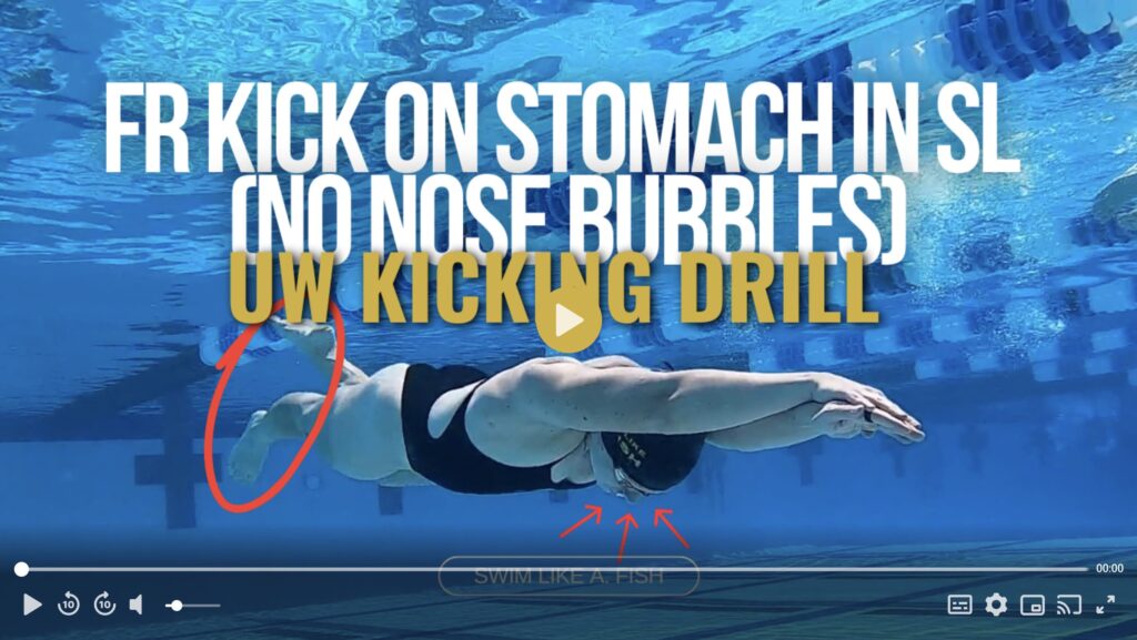 Freestyle Kick on stomach In Streamline no nose clips