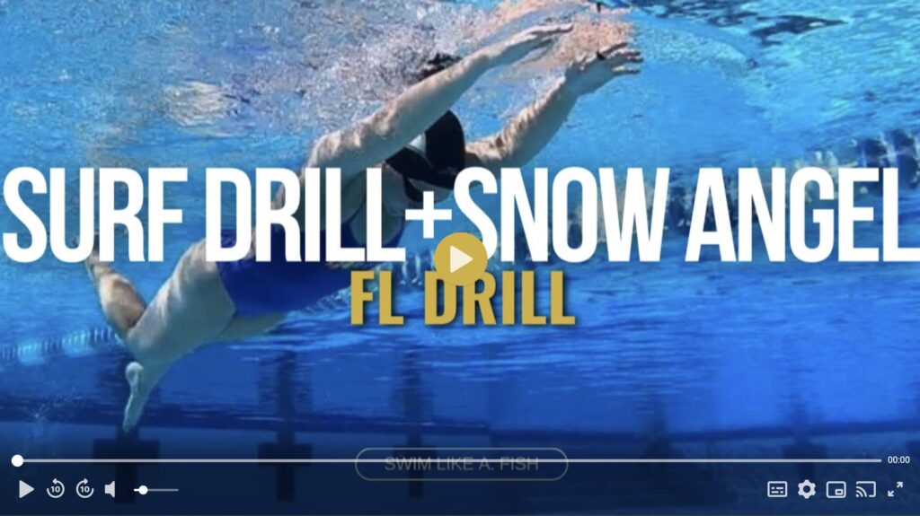 Surf Drill + Snow Angel bodyline drill for butterfly swimming