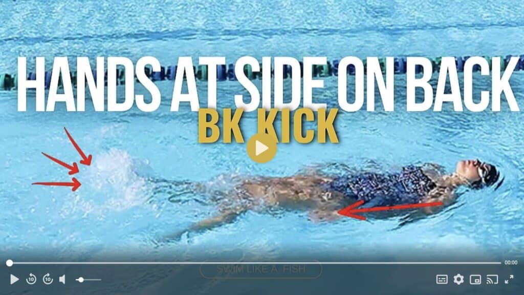 Backstroke swimming drill - Hands at Side on Back